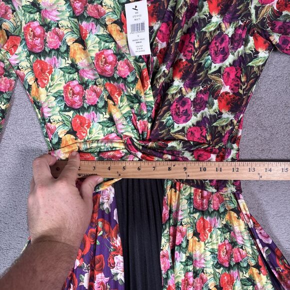 Delfi Collective Rita Mixed Print Pleated Twist Midi Dress Size S Ditsy Artsy - Picture 10 of 16